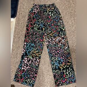 Cynthia Rowley The Drop Black Floral Pants